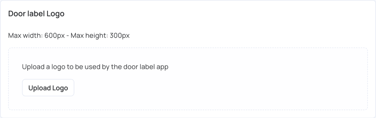 Door label Logo in Settings