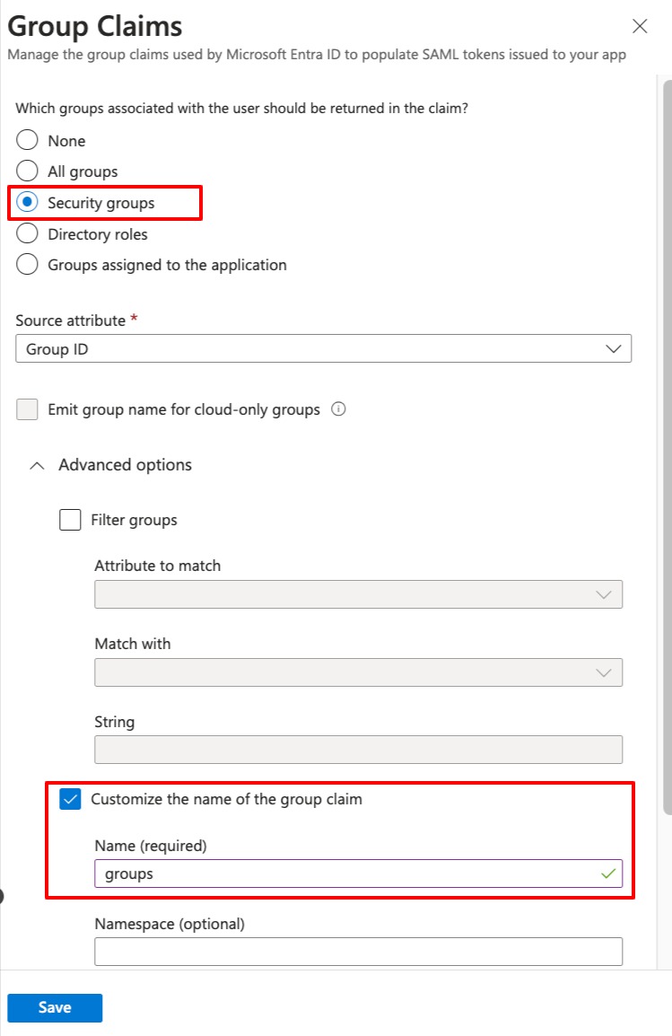 Group Claim Settings