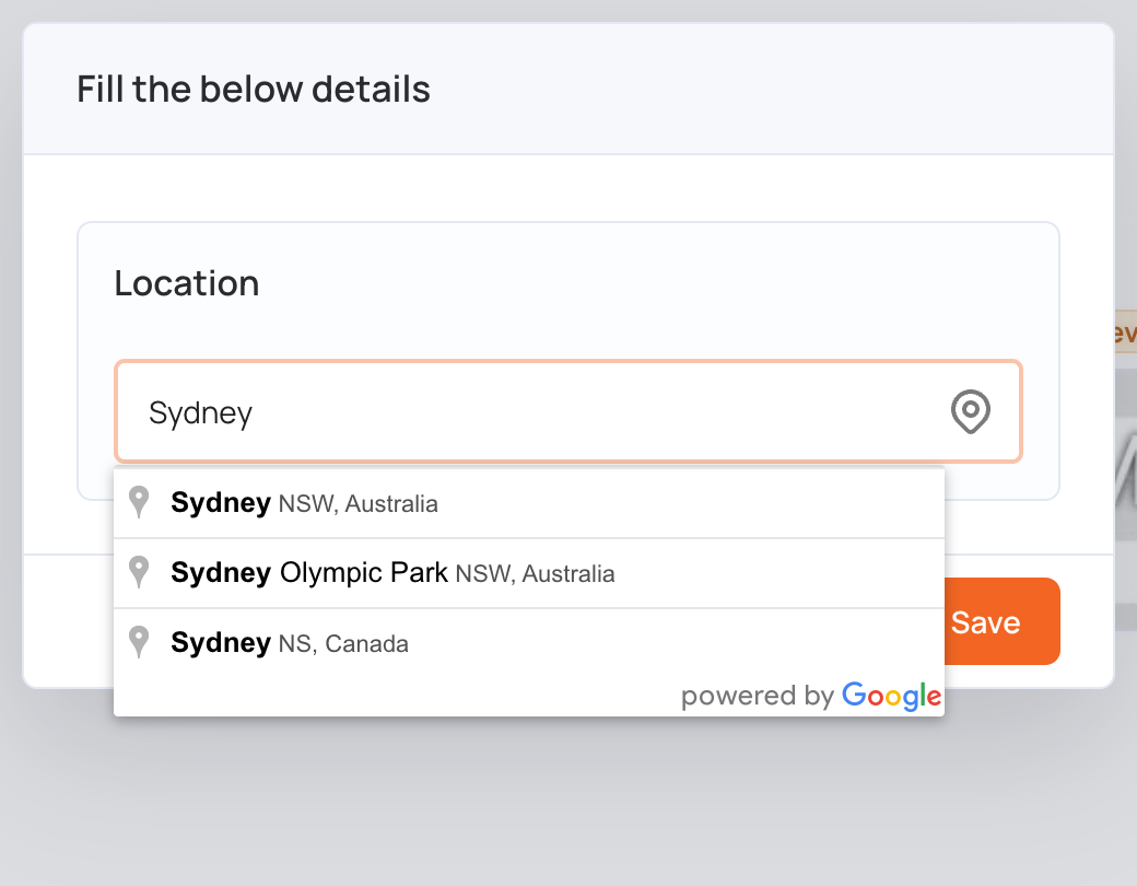 Choosing the location