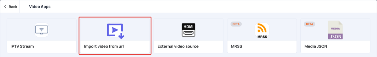 Import video from url in Video Apps