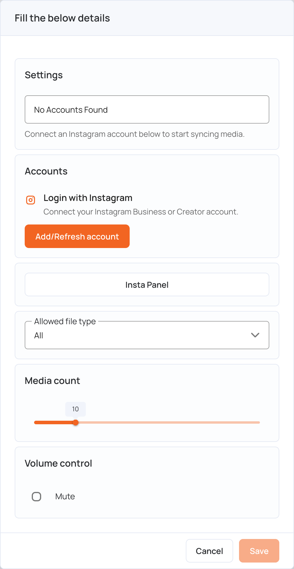 Instagram settings