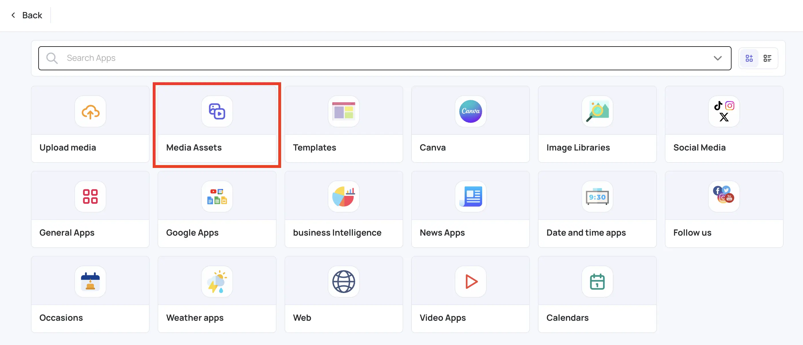 Media Assets in the content apps