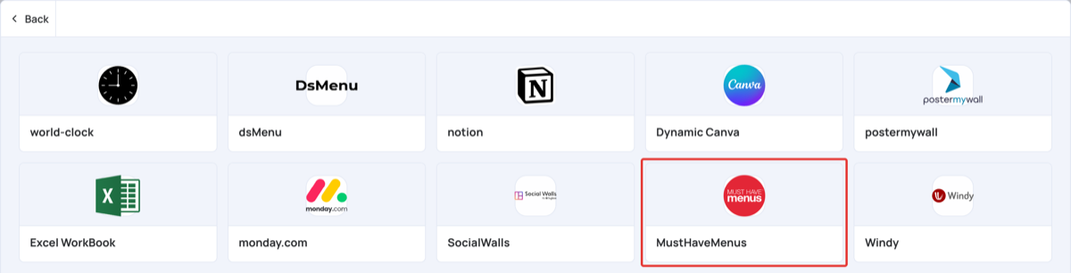 MustHaveMenus in General Apps