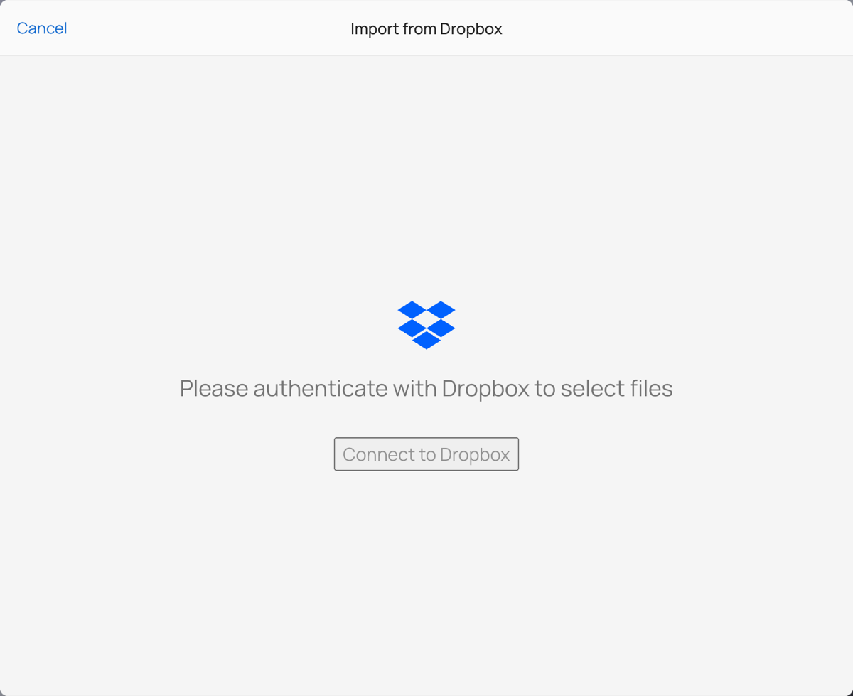 Import from Dropbox