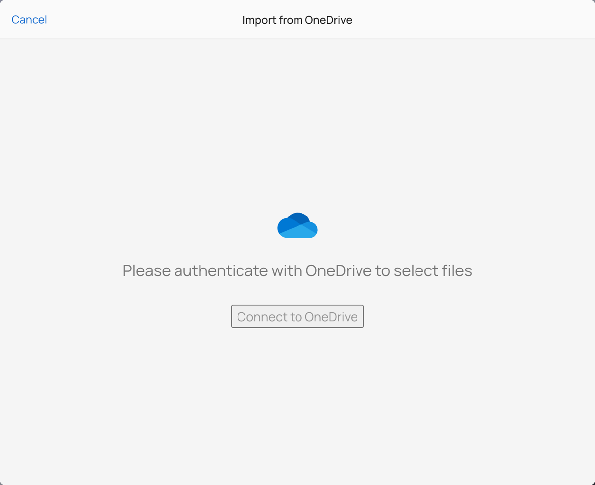Import from OneDrive