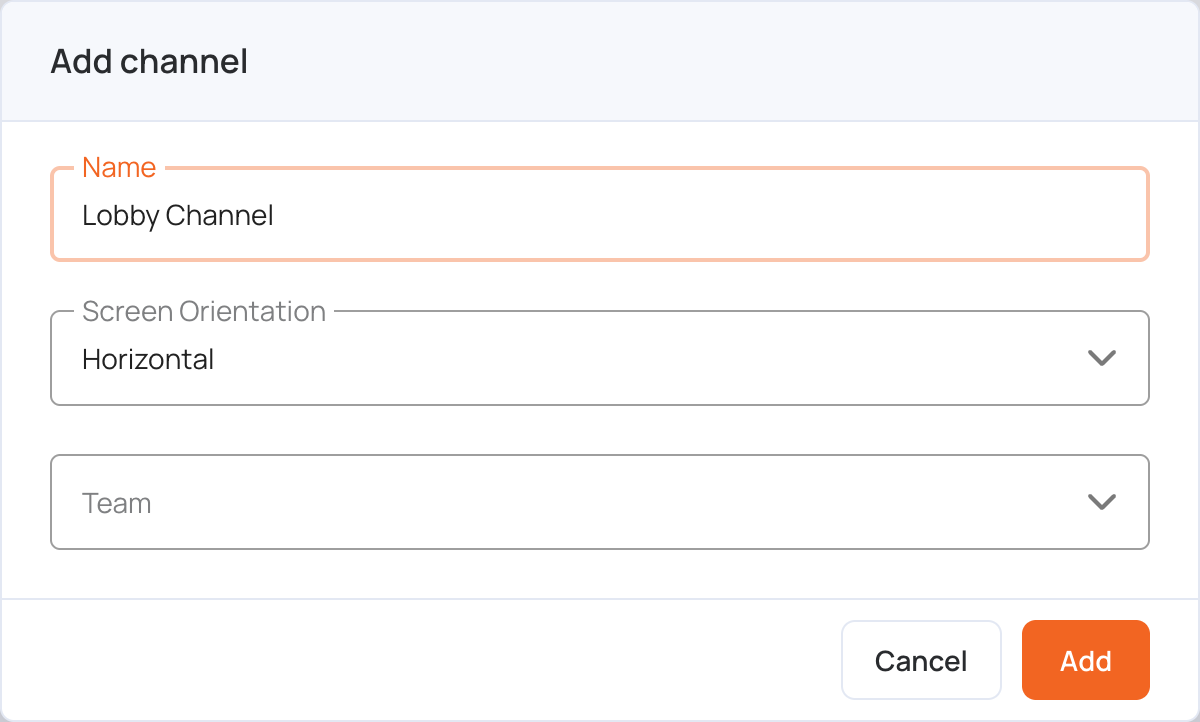 Add channel window