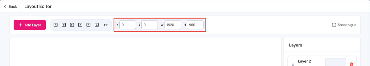 Width and height fields