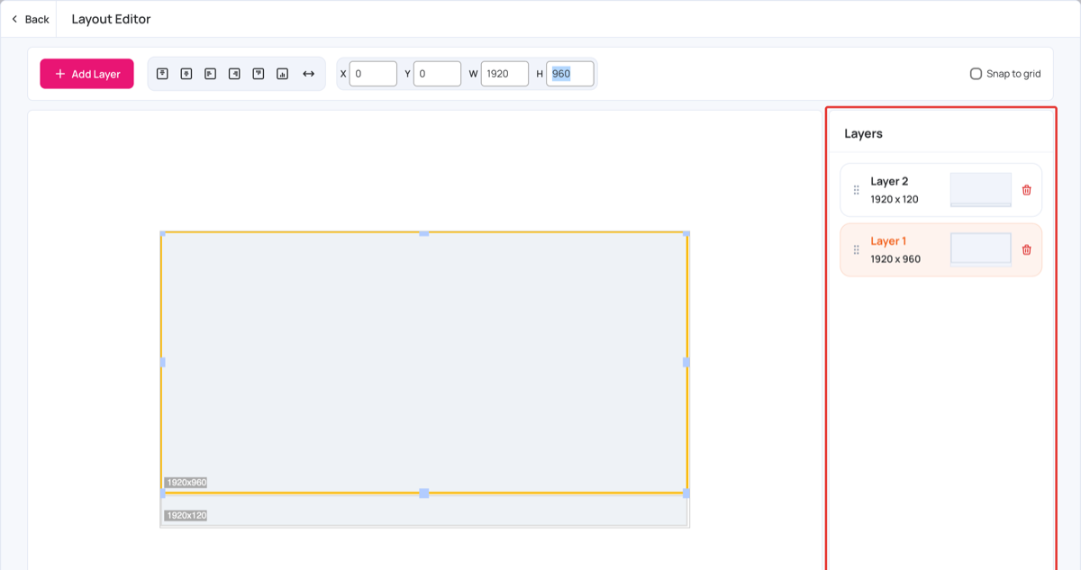 Layers list