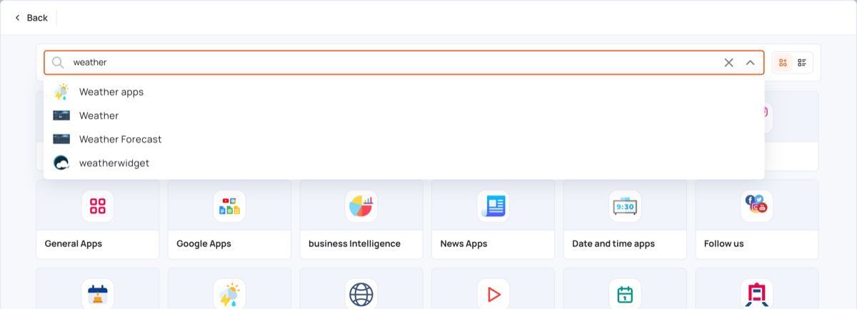 Search Apps results
