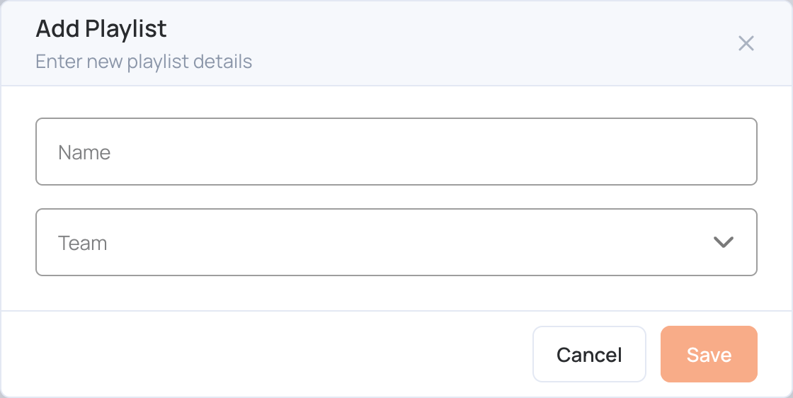 Add Playlist window