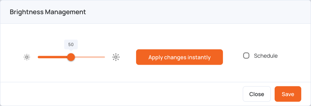 Brightness Management window