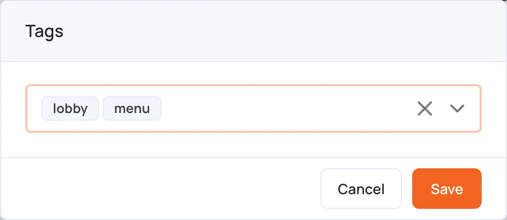 Tags window