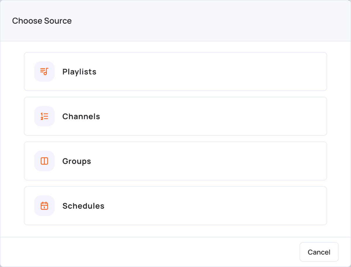 Choose Source window